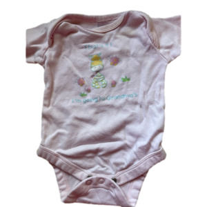 3/$20 baby bell 0-3 month shirt sleeve romper Pink giraffe going to grandma’s